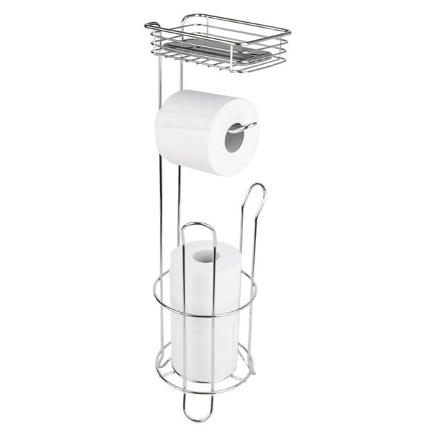 Chrome Home Basics Toilet Tissue Paper Holder and Dispenser Free Standing Chrome Home Basics Toilet Tissue Paper Holder and Dispenser Free Standing